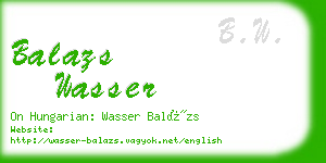 balazs wasser business card